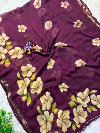 Svara marsh mellow saree fabric wholesale